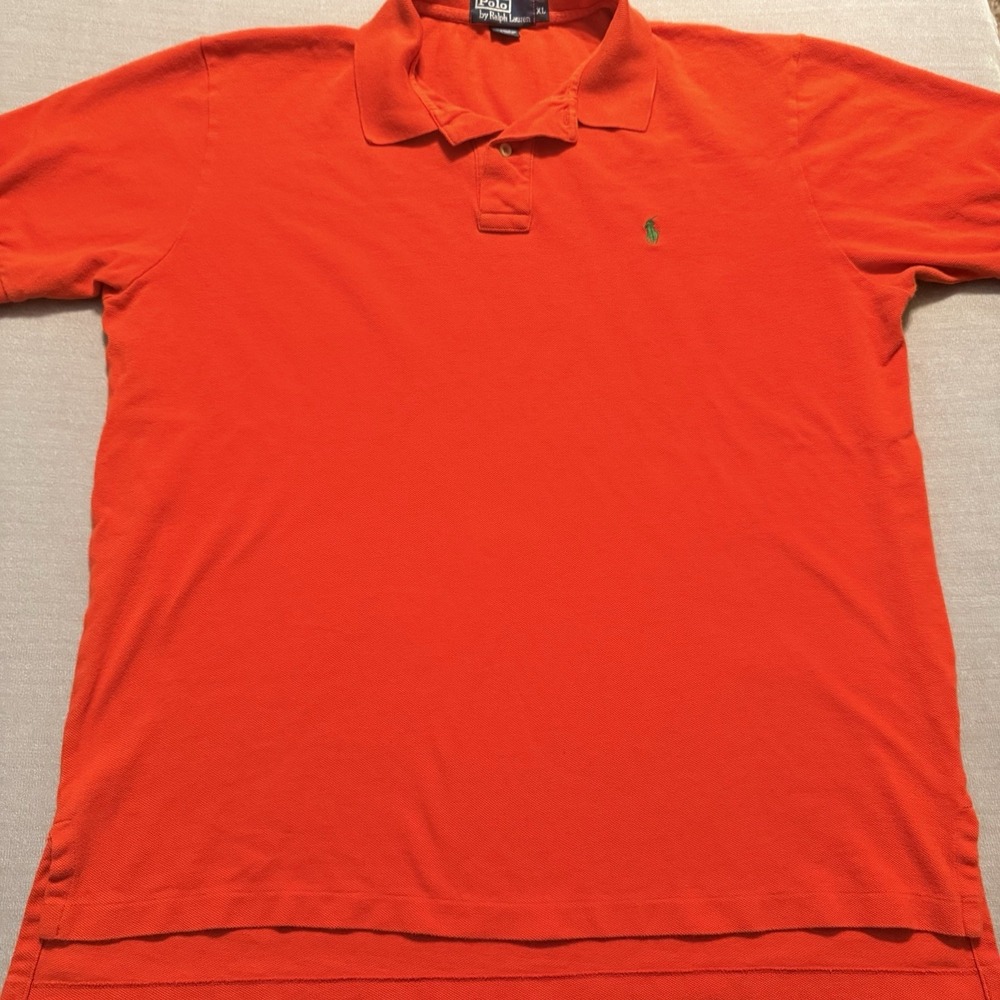 Polo Ralph Lauren Mens XL Orange Red Pony Short Sleeve Cotton Polo Shirt